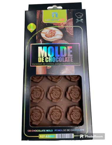 MOLDE DE SILICONA PARA CHOCOLATE ROSA