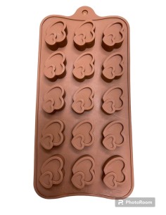 MOLDE SILICONA CORAZON DOBLE