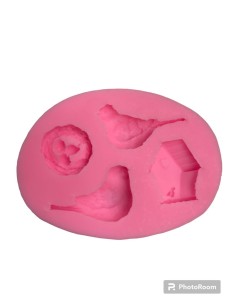 MOLDE DE SILICONA PAJARITO CON NIDO