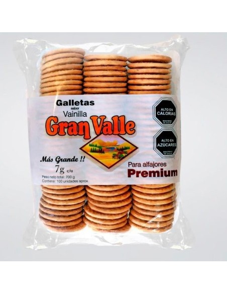 GALLETA PARA ALFAJOR GRAN VALLE VAINILLA