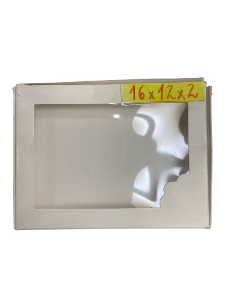 CAJA BLANCA CON VENTANA 16X12X2