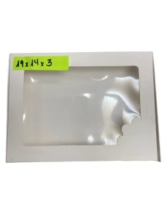 CAJA BLANCA CON VENTANA 19X14X3