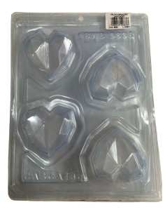 MOLDE BWB 3D PARA CHOCOLATE 4 CORAZONES