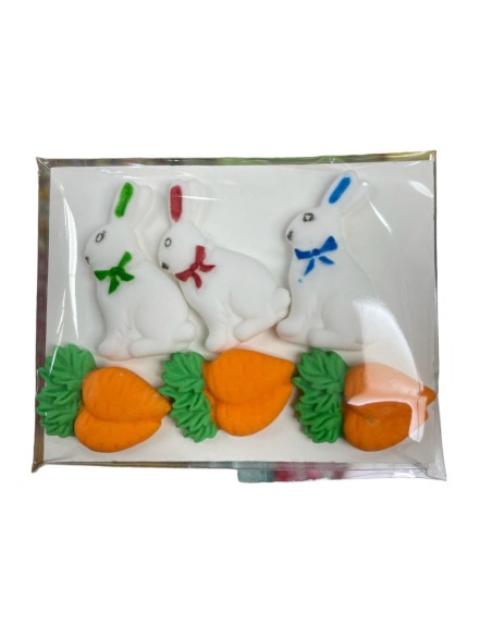 DECORACION PASTILLAJE  CONEJITOS Y ZANAHORIA