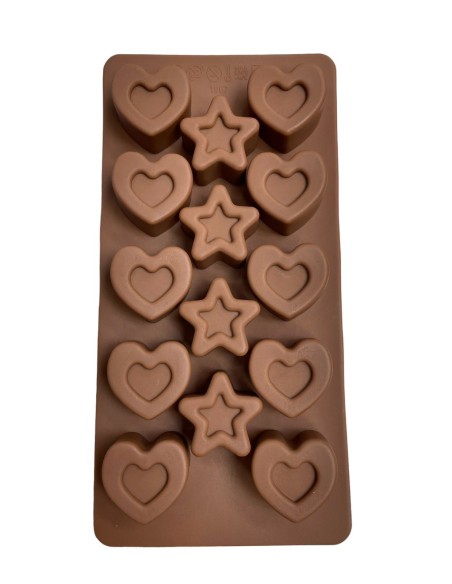 MOLDE DE SILICONA CON DISEÑO DE CORAZON