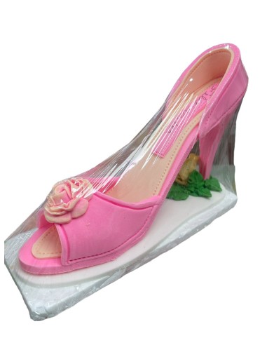 FIGURA DE ZAPATO TACO MUJER ROSADO