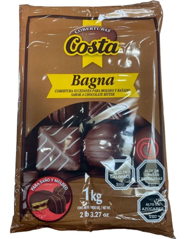 Chocolate Sucedáneo Semi Amargo Bagna de Costa para Moldeo en Barra 1 Kg.