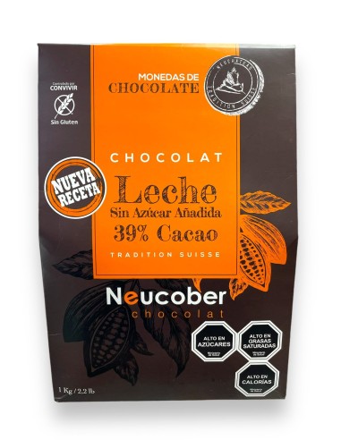 COBERTURA NEUCOBER CHOCOLATE FINO BITTER 39% CACAO SIN AZÚCAR AÑADIDA