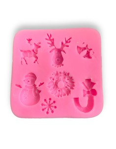 MOLDE DE SILICONA CON DISEÑO NAVIDEÑO