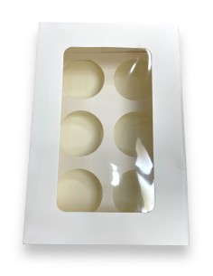 CAJA BLANCA PARA 6 CUPCAKE