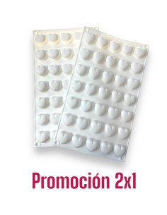 MOLDE DE SILICONA CORAZON PEQUEÑO 2X1