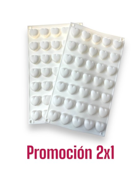 MOLDE DE SILICONA CORAZON PEQUEÑO 2X1