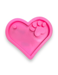MOLDE DE SILICONA CORAZON CON PATITA