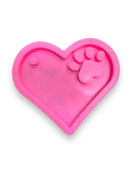 MOLDE DE SILICONA CORAZON CON PATITA