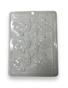MOLDE PLASTICO 6 CONEJOS
