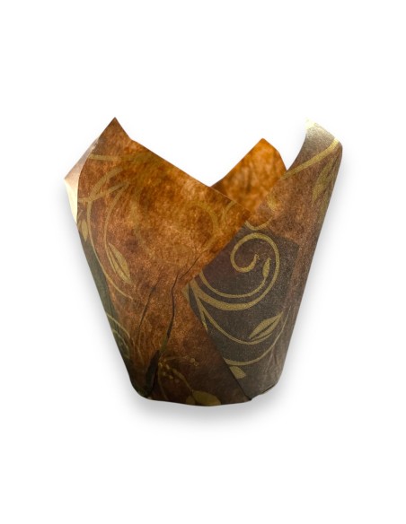 TULIPAS CAFE CON DISEÑO DORADO