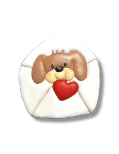 DECORACION DE GALLETA PERRITO CON CORAZON
