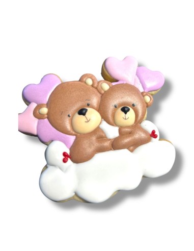 DECORACION DE GALLETA 2 OSITOS EN NUBE