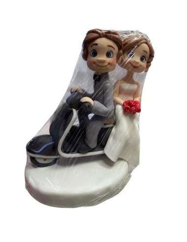 FIGURA NOVIOS EN MOTO