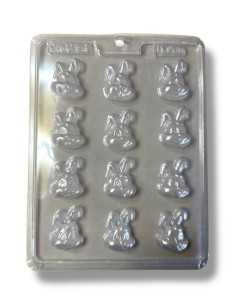 MOLDE PLASTICO MINI CABEZAS DE CONEJOS