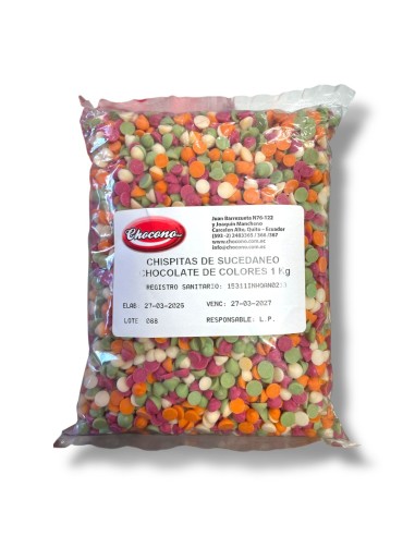 CHIPS DE CHOCOLATE DE COLORES CHOCONO 1KG