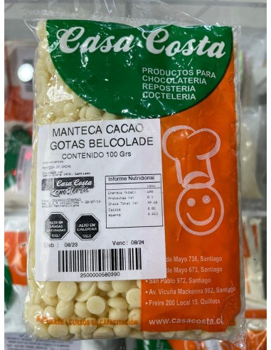 MANTECA DE CACAO EN GOTA DE 100GR