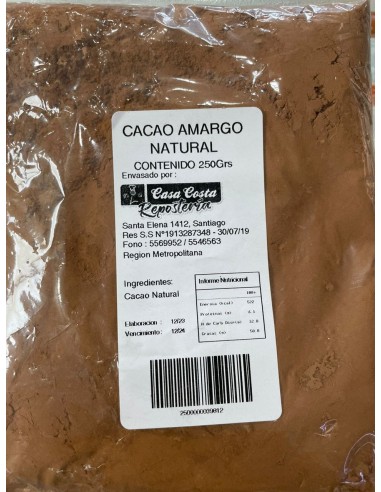 CACAO AMARGO ALCALINO DE 250 GR