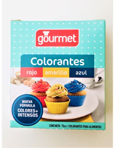 COLORANTES COMESTIBLES ROJO, AMARILLO Y AZUL  75CC