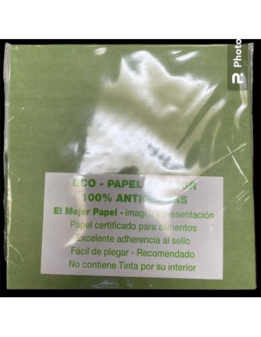 PAPEL PARA ALFAJOR CERECINADO VERDE CLARO DE 100 UNIDADES