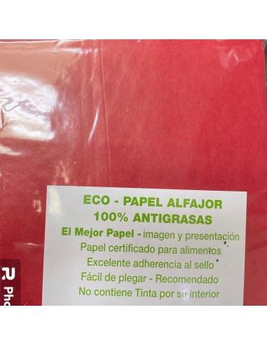 PAPEL PARA ALFAJOR CERECINADO ROJO DE 100 UNIDADES